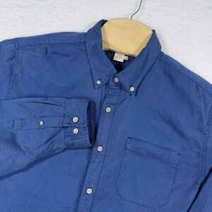 Carbon 2 Cobalt Shirt Mens L Pointillism‎ Blue Geometric Polka Dot Button Down